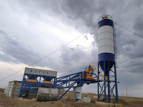 AJY 35 Mobile Concrete batching plant Uzbekistan