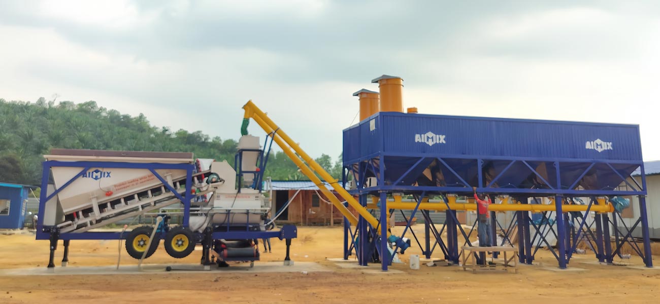 AJY 35 mobile Concrete Batching Plant in Singapore