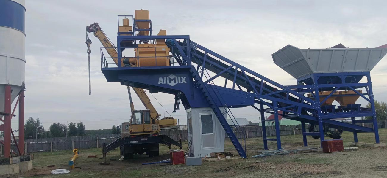 mobile ajy60 concrete batching plant from aimix in Kazakhstan