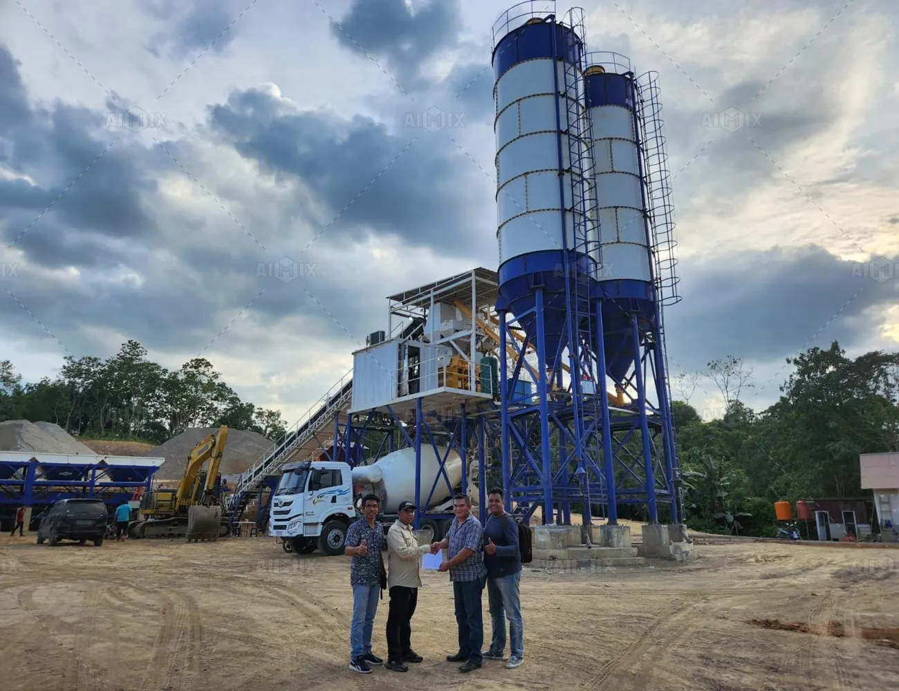 AJ60-belt-type concrete batching plant