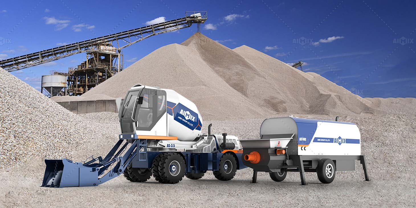 self loading mixer+ concrete pump machine